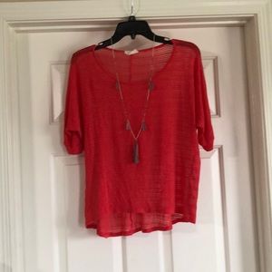 Coral cropped sweater